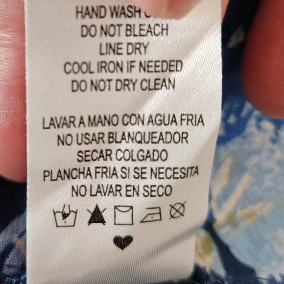 Finn & Grace Blue Sparrow Ruffle Blouse Womens M Whimsical Boho CottageCore - Picture 9 of 9